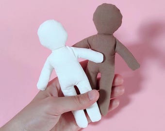 Small Doll Pattern for Dollhouse Handmade Doll Sewing Pattern Miniature Fabric Doll Simple Tiny Soft Toy