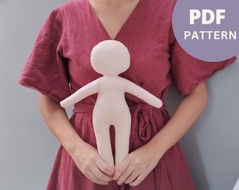 16-inch Rag Doll Pattern, Blank Doll Body Sewing Tutorial, Soft Doll Pattern, Simple sewing pattern for kids