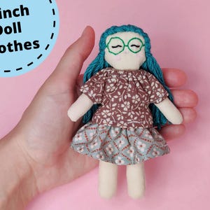 5-inch Rag Doll Clothes Pattern, Tiny Doll Clothing Sewing Pattern, Small Clothes for Doll