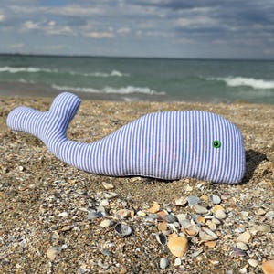 Simple Whale Plushie Sewing Pattern, Beluga Template, Kawaii Soft Toy, Whale Shape, Nursery Décor, Sewing for Beginners, Aquatic Animal