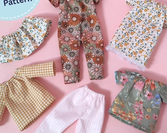 Doll Clothes Pattern 13-inch , Rag Doll Clothing Sewing Pattern, Clothes for Fabric Doll