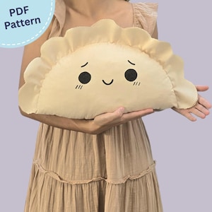 Mönster för söt plyschkudde i PDF-format, handledning för dumplingkudde, digital nedladdning för nybörjare.