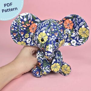 Baby Elephant Pattern, Stuffed Elephant Sewing, Elephant Gift, Baby Shower Toy, Toddler Gift, Elephant Nursery, Soft Toy Pattern, Kids Gift