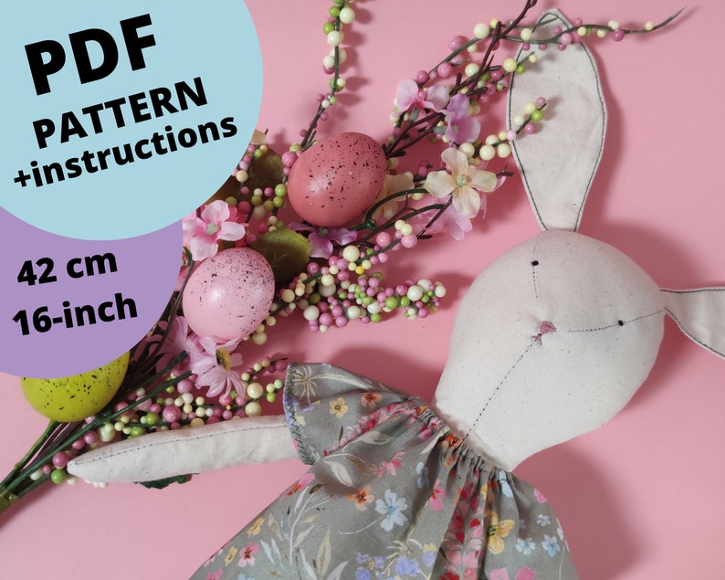 Bunny Sewing Pattern PDF Rabbit Pattern With Romper Stuffed Etsy