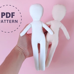 Modello di cucito per bambola di pezza da 9 pollici, tutorial di cucito per corpo di bambola vuoto, insegnare ai bambini come cucire