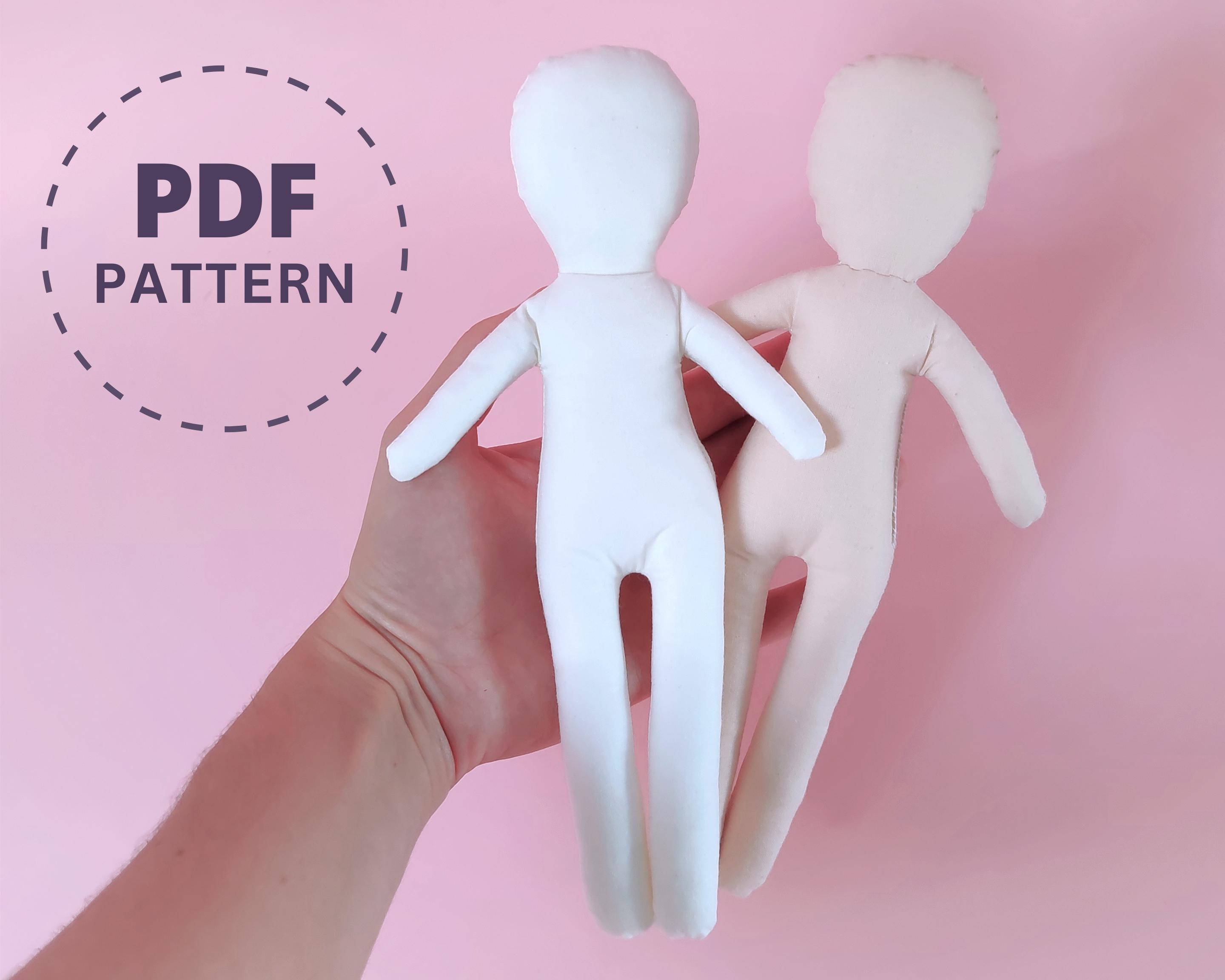 9-inch Rag Doll Sewing Pattern, Blank Doll Body Sewing Tutorial ...