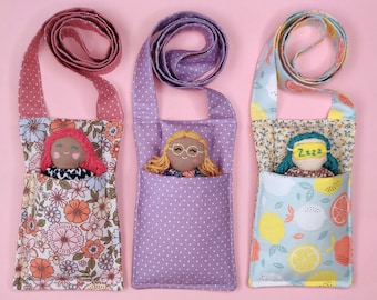 Patrón de saco de dormir para muñecas de trapo de pulgadas