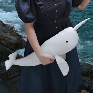 Narwhal Sewing Pattern, Whale Pattern Animal, Plush Narwhal Toy, Narwhal Doll Pattern, Stuffed WhaleDoll, Unicorn Fish Pattern, Nautical