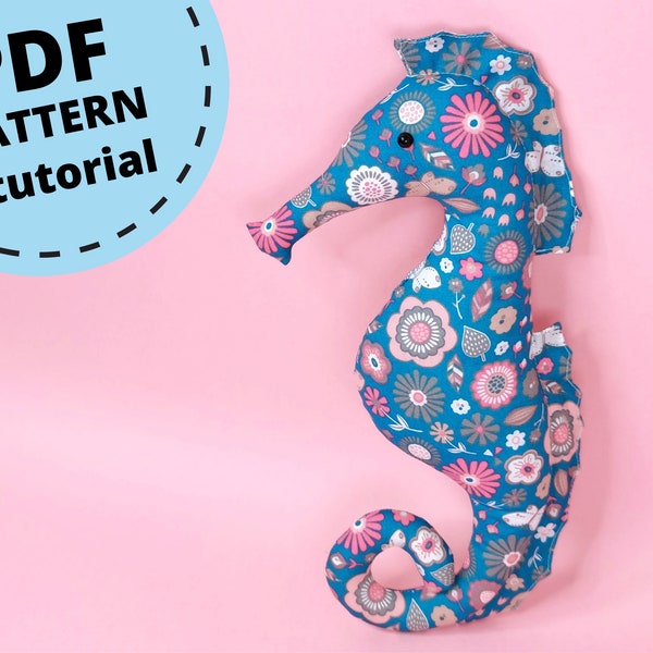 Seahorse Sewing Pattern PDF, Sea Toy Pattern for Nursery Decor, Seahorse Plushie Pattern, Hippocampus Plush, Beach House Decor