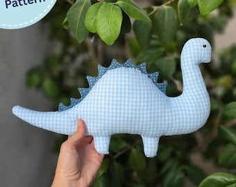 Dinosaur Plushie PDF Sewing Pattern, Dino Soft Toy Sewing Project, DIY Stuffed Animal