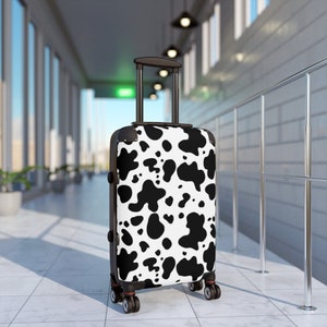 Cow Print Suitcase, Carry On Luggage, Cabin Bag, Custom Luggage, Unique Travel Bag, Cow Print Gift, Gift for Him or Her