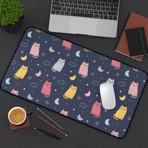 Cute Cat  Desk Mat, Cute Desk Mat, Kawaii Desk Mat, Large Desk Mat, Large Desk Pad, Cute Desk Pad, Wrist Pad Mouse Pad, Computer deskmat
