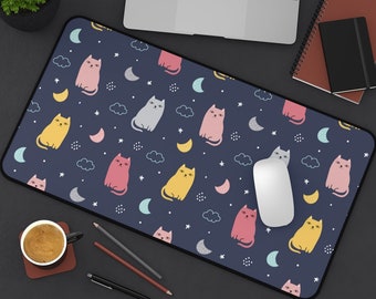 Cute Cat  Desk Mat, Cute Desk Mat, Kawaii Desk Mat, Large Desk Mat, Large Desk Pad, Cute Desk Pad, Wrist Pad Mouse Pad, Computer deskmat