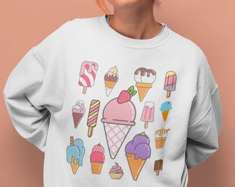 Ice Cream Sweatshirt, Ice Cream Cone, Ice Cream Lover Shirt