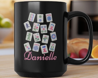 Personalized Mahjong Mug, Mah-jongg Gift for Women, Mah jong Cup, Mahjong Player Gifts, Mahj lover, Custom mugs Birthday Party
