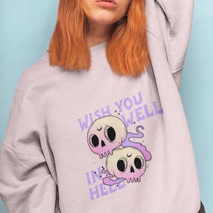Pastel Goth Sweatshirt, Pastel Goth Clothing, Kawaii Clothes, Creepy Cute Aesthetic Shirt Hoodie Sweatshirt, Oversized Crew Neck , womens