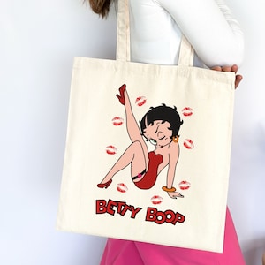 Betty Boop Tote Bag, Betty Boop Gift, Betty Boop Bag, Betty Boop Fan Gifts, Valentines Betty Boop, red betty boop, betty boop lover