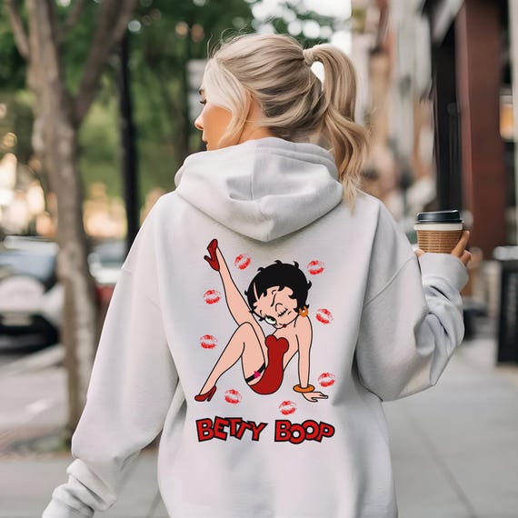 Betty Boop Hoodie, 90s Hoodie, Girly sweater Gift, Y2K Clothing, tshirt, Crewneck, Vintage Cartoon Character Sweatshirt, t shirt, Gifts