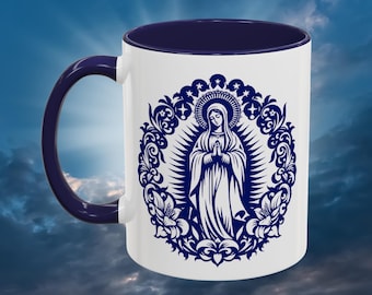 Virgin Mary Mug, Spiritual Gift, Religious Decor, Catholic, Religious Mugs, Christian Gifts for Women, Our Lady Coffee Cup, Marian, Easter