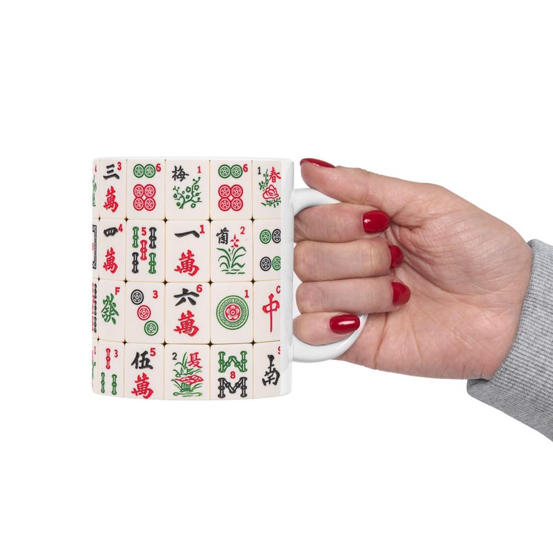 Mahjong Mug Mahjong lovers mugs Mahjong gift Mahjong Coffee Cup, mahjong gift for Grandpa Grandma Mahj player Mah-Jongg Birthday Gifts Party image 5