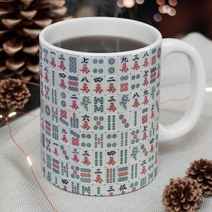 Mahjong Mug Mahjong lovers mug Mahjong gift Coffee Cup, gift for Grandpa Grandma Mahjong player Mah-Jongg Birthday Gifts Mahjong accessories