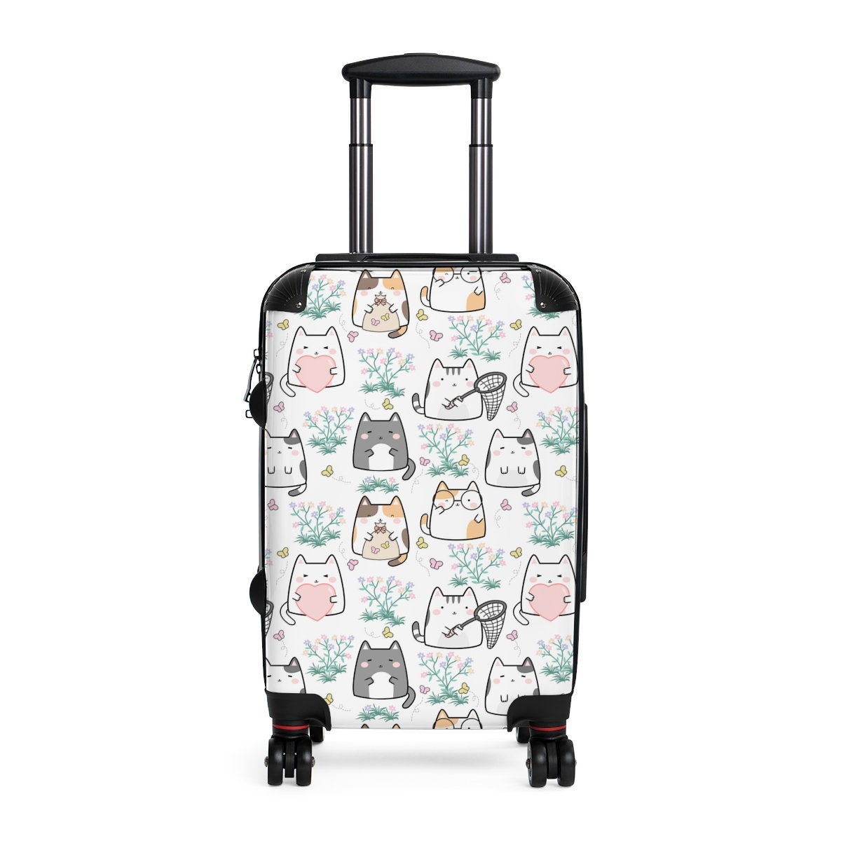Kawaii Cat Suitcases, Carry On Luggage With Wheels, kids Suitcase, Cabin Bag, Custom Luggage, Unique Gift For Teen Girl Boy, Girls Boys