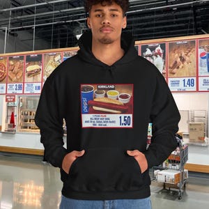 Costco Hoodie Men Women Costco Kirkland Hot Dog Shirt, Costco Party, Costco Hot Dog Tee, Hotdog Lover Gift, Hot Dog and Soda Sweatshirt