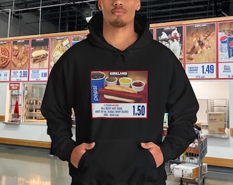 Costco Hoodie Men Women Costco Kirkland Hot Dog Shirt, Costco Party, Costco Hot Dog Tee, Hotdog Lover Gift, Hot Dog and Soda Sweatshirt