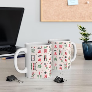 Mahjong Mug Mahjong lovers mugs Mahjong gift Mahjong Coffee Cup, mahjong gift for Grandpa Grandma Mahj player Mah-Jongg Birthday Gifts Party image 9