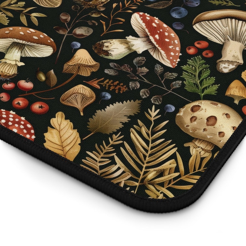 Podkładka pod mysz Botanical Desk Mat, podkładka pod mysz Mushroom, podkładka pod mysz Enchanted Herbs, akcesorium biurowe Wiccan Altar, podkładka pod klawiaturę Dark Cottagecore, Cottage core zdjęcie 4