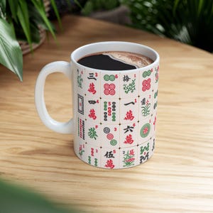 Mahjong Mug Mahjong lovers mugs Mahjong gift Mahjong Coffee Cup, mahjong gift for Grandpa Grandma Mahj player Mah-Jongg Birthday Gifts Party image 7