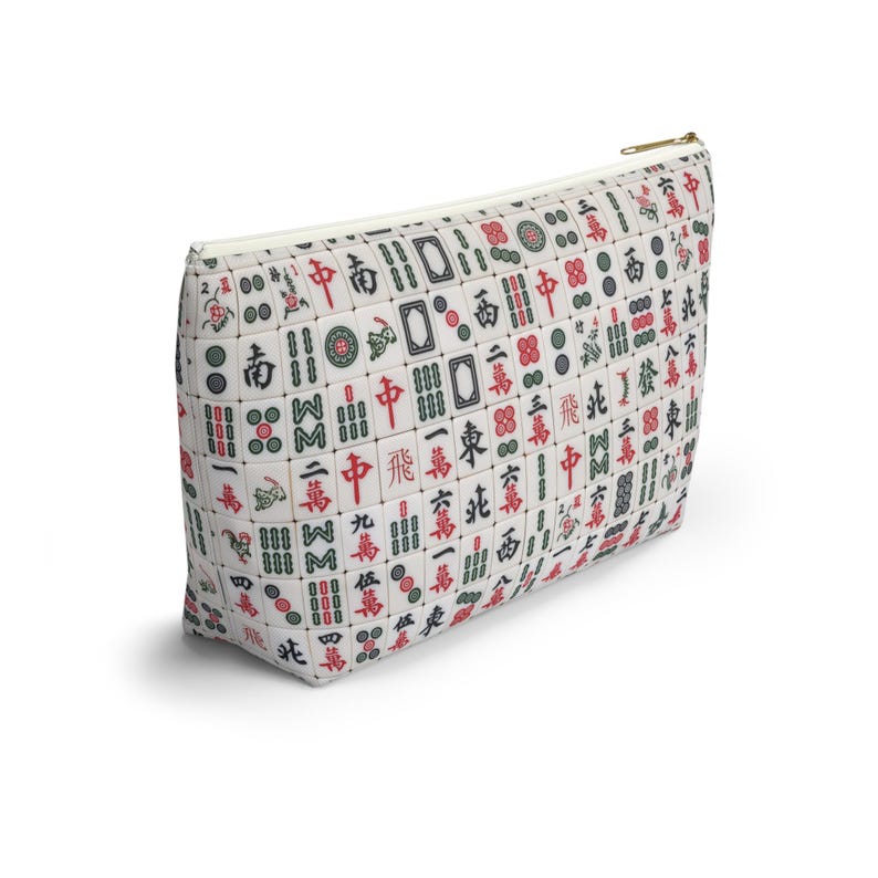 Mahjong Tile Bag Mahjongg Pouch Gifts for Mom Women Mahj Gift Chinese Board Game Mah jongg Tiles Birthday Mahjong lover Mah jong accessories image 5