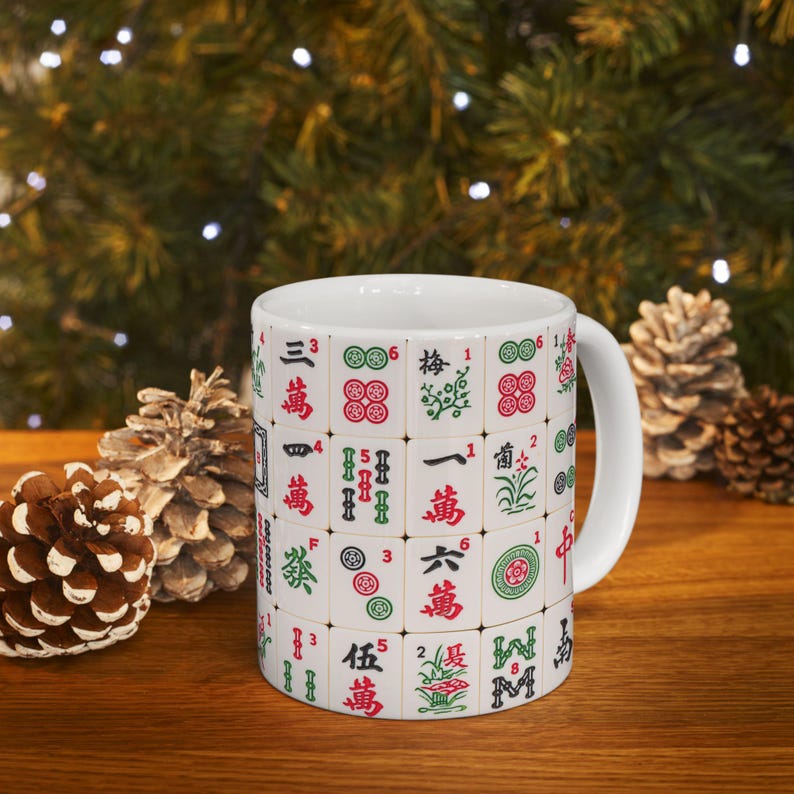Mahjong Mug Mahjong lovers mugs Mahjong gift Mahjong Coffee Cup, mahjong gift for Grandpa Grandma Mahj player Mah-Jongg Birthday Gifts Party image 6