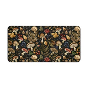 Podkładka pod mysz Botanical Desk Mat, podkładka pod mysz Mushroom, podkładka pod mysz Enchanted Herbs, akcesorium biurowe Wiccan Altar, podkładka pod klawiaturę Dark Cottagecore, Cottage core zdjęcie 3