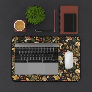 Podkładka pod mysz Botanical Desk Mat, podkładka pod mysz Mushroom, podkładka pod mysz Enchanted Herbs, akcesorium biurowe Wiccan Altar, podkładka pod klawiaturę Dark Cottagecore, Cottage core zdjęcie 7