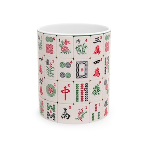 Mahjong Mug Mahjong lovers mugs Mahjong gift Mahjong Coffee Cup, mahjong gift for Grandpa Grandma Mahj player Mah-Jongg Birthday Gifts Party image 3