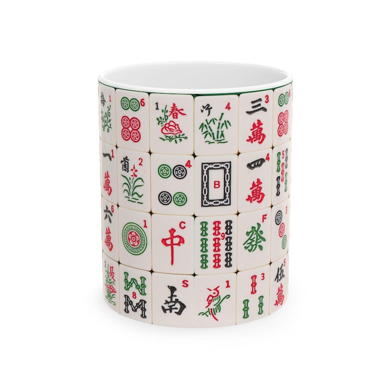 Mahjong Mug Mahjong lovers mugs Mahjong gift Mahjong Coffee Cup, mahjong gift for Grandpa Grandma Mahj player Mah-Jongg Birthday Gifts Party image 3