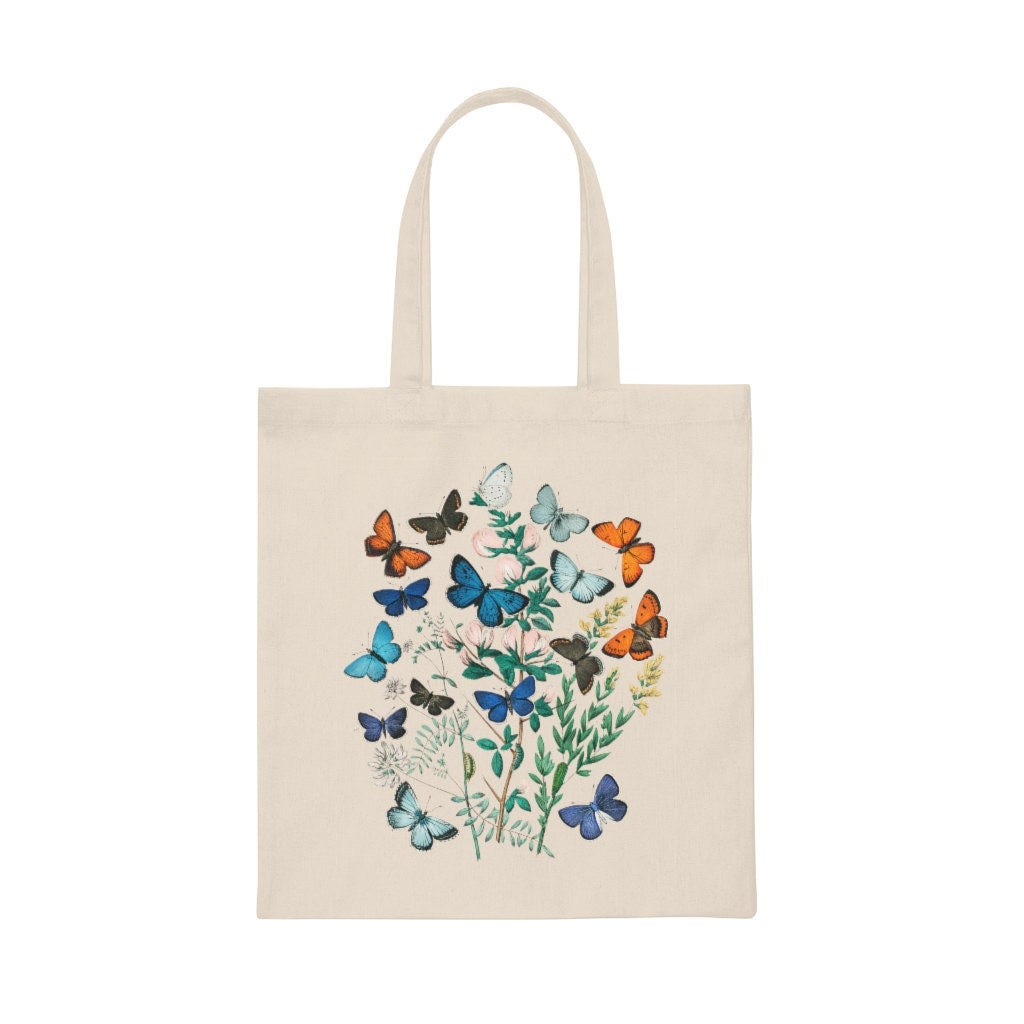 Trendy Butterfly Tote Bag Cottagecore Tote Bag Floral Cute Etsy UK