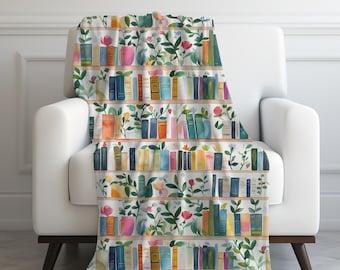 Bookshelf Blanket, Gift for Book Lovers, Bookish, Library, Literary, Reading, Book Club Gifts, Bibliophile, Gift for Readers, Gift Ideas