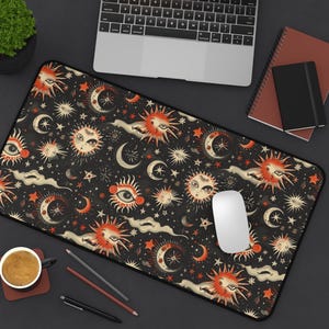 Tappetino da scrivania celeste, carino, estetico, extra large, tappetino per mouse, regalo per ufficio, regali per dormitori, decorazioni per scrivania, accessori per computer, configurazione accogliente per giocatori