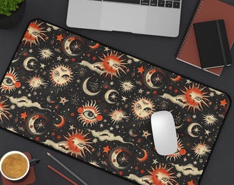 Himmlische Schreibtischmatte, niedliches ästhetisches extra großes Mousepad Home Office Geschenk Wohnheim Geschenke Schreibtischdekoration Computerzubehör Gemütliches Gamer-SETup