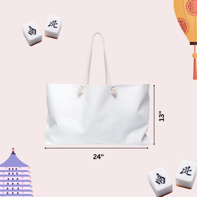 Mahjong Tote Bag, Mah jongg Gift, Gifts for Mahj Lover, Game night Tote Bag, Travel Mahjong Storage, Mah jong Game Bag, Mahjong Accessories image 6