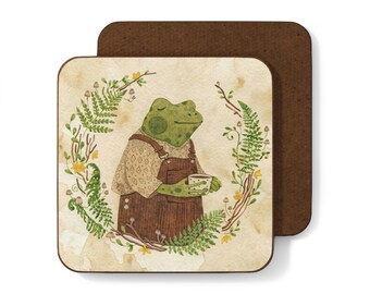 Posavasos de ranas, posavasos lindos, decoración de ranas, regalos de ranas, regalo Cottagecore, posavasos geniales