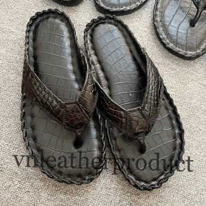 Genuine BELLY Alligator Leather/skin Flip-flop for | Etsy