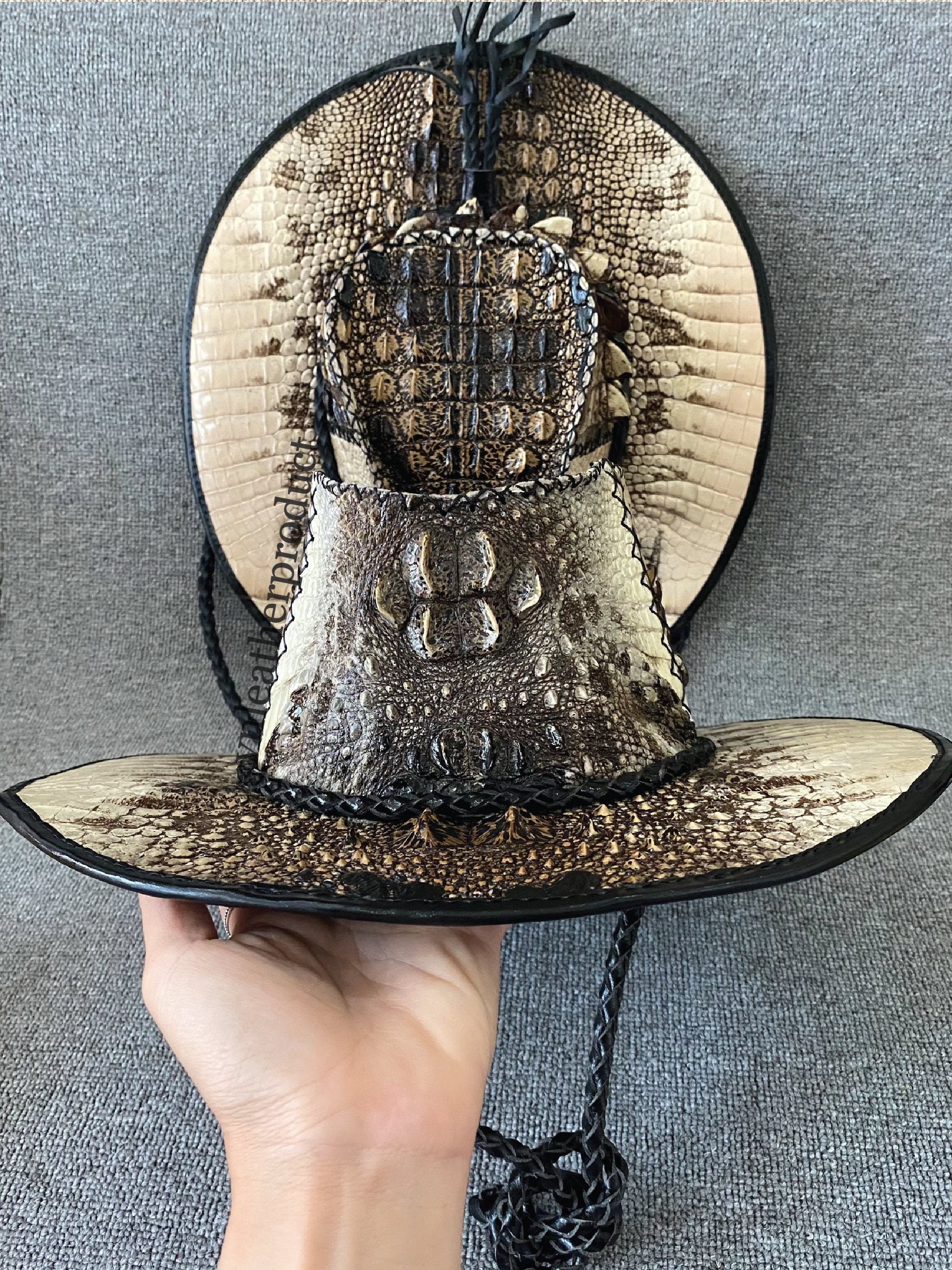 Alligator leather skin cowboy hats for men cowboy stylish | Etsy