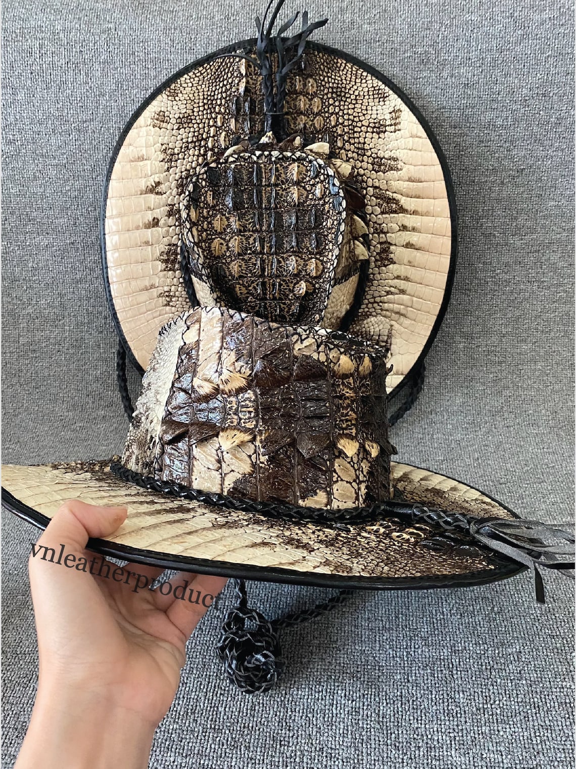 Alligator leather skin cowboy hats for men cowboy stylish | Etsy