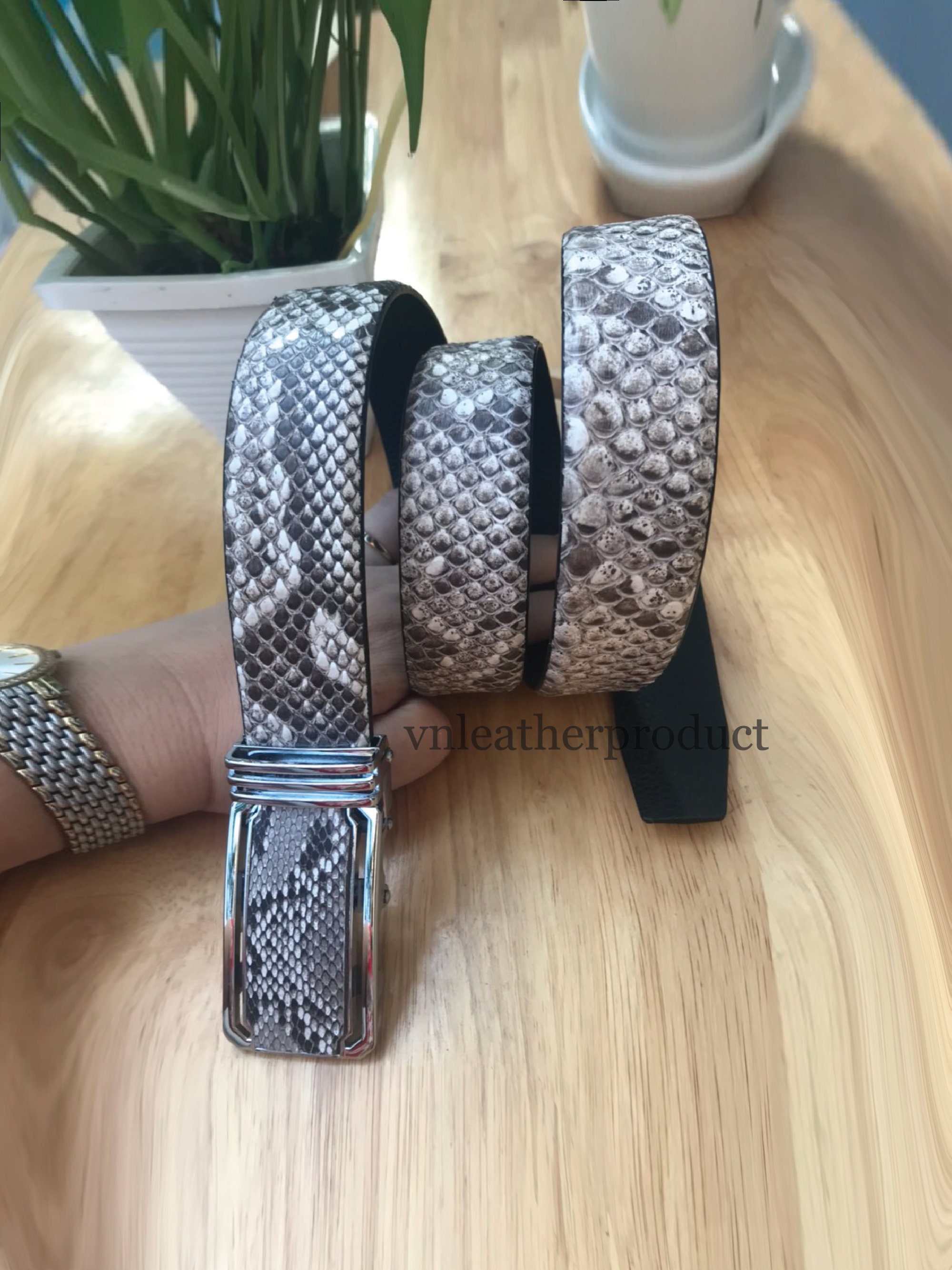 Genuine Snake leather skin belt for men Belt Mens Buckle | Etsy