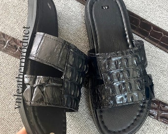 crocodile skin sandals