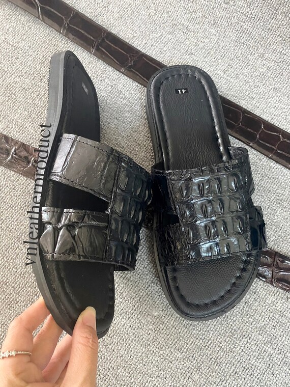 alligator skin slippers