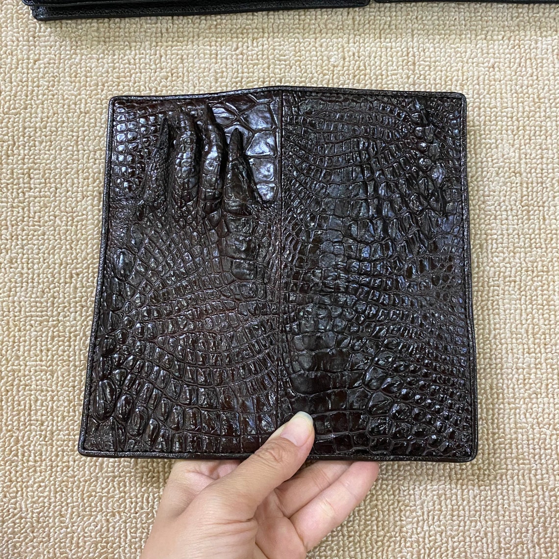 Alligator Leather skin bifold wallet 100 handmade from real Etsy